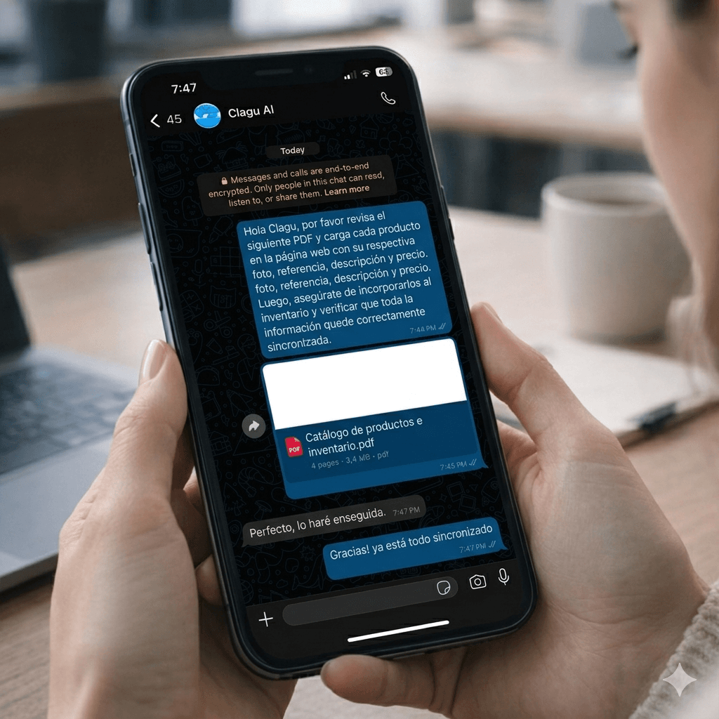 Visual de automatización con IA para tareas operativas repetitivas en el equipo